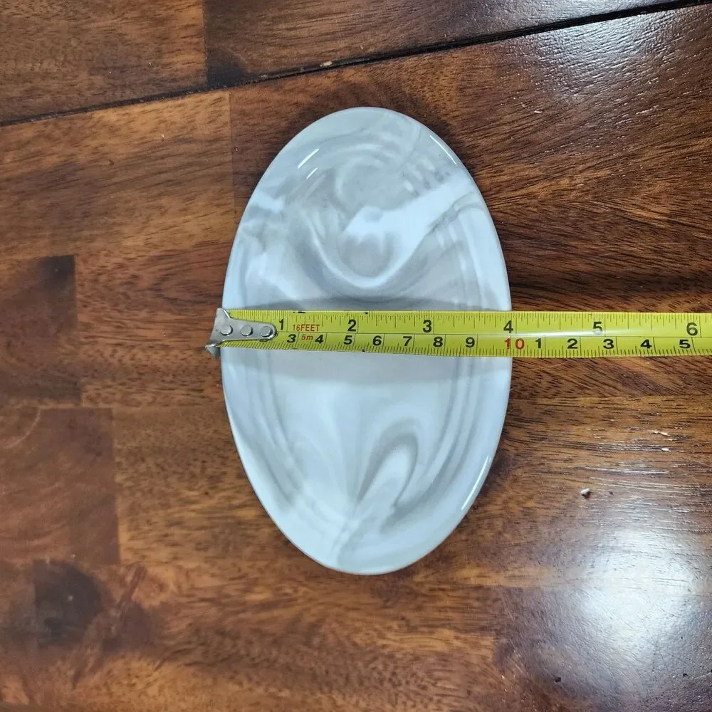 Ceramic Soap Dish White & Grey
